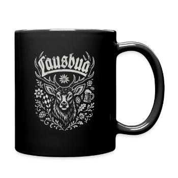 Lausbua - Festzelt, Bier und Gaudi - Tasse einfarbig - Schwarz - Rechts