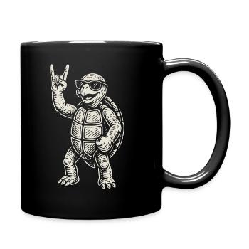 Rock Musique Drôle Tortue Heavy Metal Rétro - Mug uni - noir - Droite