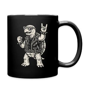 Rock Musique Tortue Drôle Heavy Metal Rétro - Mug uni - noir - Droite