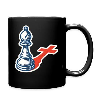 Chess Player Funny Bishop Shadow Design - Full Colour Mug - black - Right