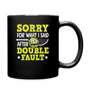 Joueur de tennis désolé après une double faute - Mug uni - noir - Droite