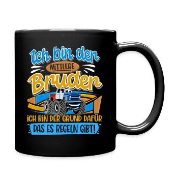 Monstertruck Mittlerer Bruder - Tasse einfarbig - Schwarz - Rechts