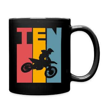 10th Birthday Motocross - Full Colour Mug - black - Right