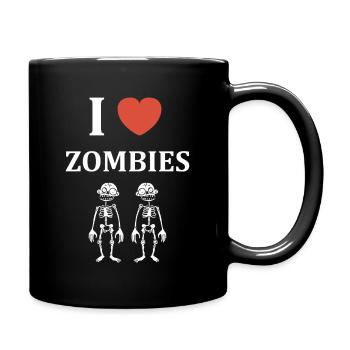 Lustige Skelett-Zombies für Halloween - Tasse einfarbig - Schwarz - Rechts