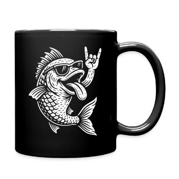 Metal Musik Lustige Fische Rock Musik Heavy Metal - Tasse einfarbig - Schwarz - Rechts