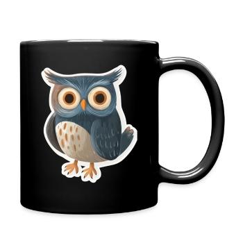 Eule - Tasse einfarbig - Schwarz - Rechts