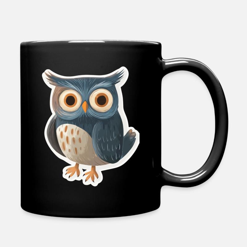 Eule - Tasse einfarbig - Schwarz