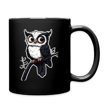 Eule - Tasse einfarbig - Schwarz - Rechts