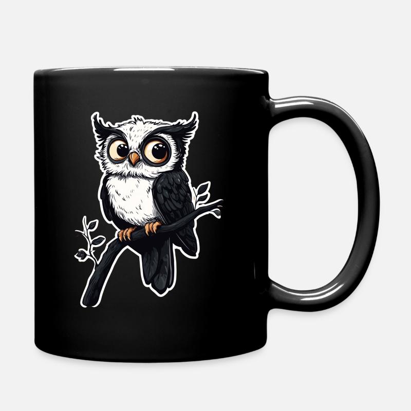 Eule - Tasse einfarbig - Schwarz