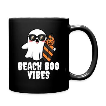 BEACH BOO VIBES - GHOST HALLOWEEN - Full Colour Mug - black - Right