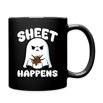 SHEET HAPPENS - GHOST HALLOWEEN - Full Colour Mug - black - Right