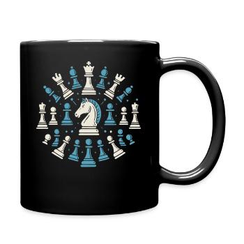 Chess Enthusiasts Circle Of Pieces Knight - Full Colour Mug - black - Right