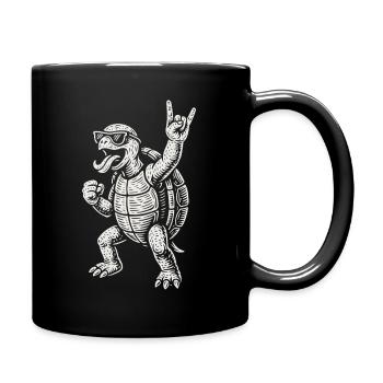 Tortue drôle Metal Musique Rock Vibes - Mug uni - noir - Droite