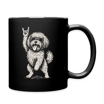 Rockmusik Havaneser Hund Lustiges Heavy Metal - Tasse einfarbig - Schwarz - Rechts
