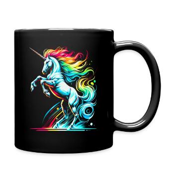 Vibrant néon licorne tolérance illustration - Mug uni - noir - Droite