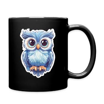 Eule - Tasse einfarbig - Schwarz - Rechts