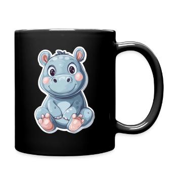 Hippopotamus - Full Colour Mug - black - Right