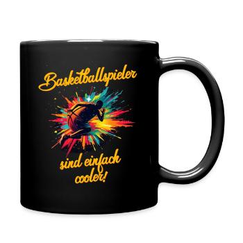 Basketballspieler sind einfach cooler Spruch - Tasse einfarbig - Schwarz - Rechts
