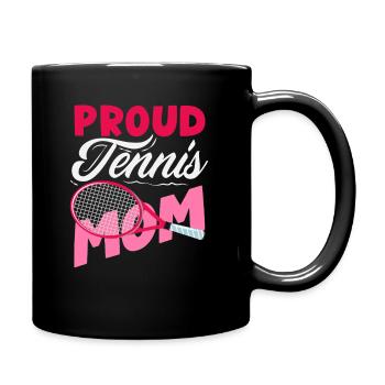 Proud Tennis Mom For Tennis Players - Full Colour Mug - black - Right