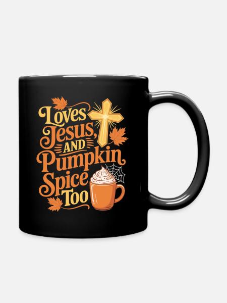 Jesus und Pumpkin Spice Shirt - Tasse einfarbig - Schwarz