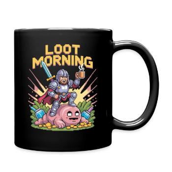 Loot Morning Pixel Gamer Shirt - Tasse einfarbig - Schwarz - Rechts