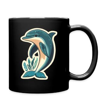 Delfin - Tasse einfarbig - Schwarz - Rechts