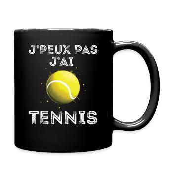 Ich kann nicht Ich habe Tennisspieler Idee Lustiges Geschenk - Tasse einfarbig - Schwarz - Rechts