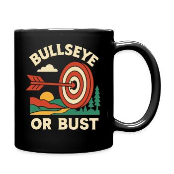 Bullseye Or Bust Archery Bow Funny - Full Colour Mug - black - Right