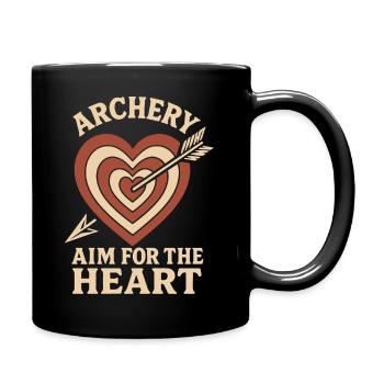 Archery Aim For The Heart Archer Bow - Full Colour Mug - black - Right