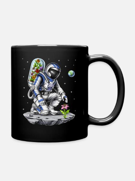 Weltraumastronaut Botaniker - Tasse einfarbig - Schwarz