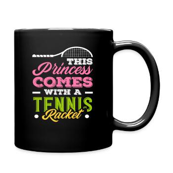 Tennis princess with racket player - Full Colour Mug - black - Right