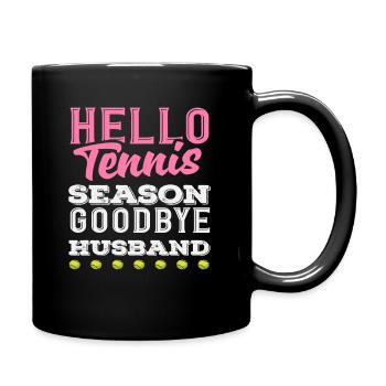 Bonjour Saison de Tennis Au revoir Mari Joueur de Tennis - Mug uni - noir - Droite