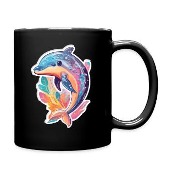 Delfin - Tasse einfarbig - Schwarz - Rechts