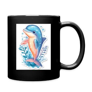 Dolphin - Full Colour Mug - black - Right