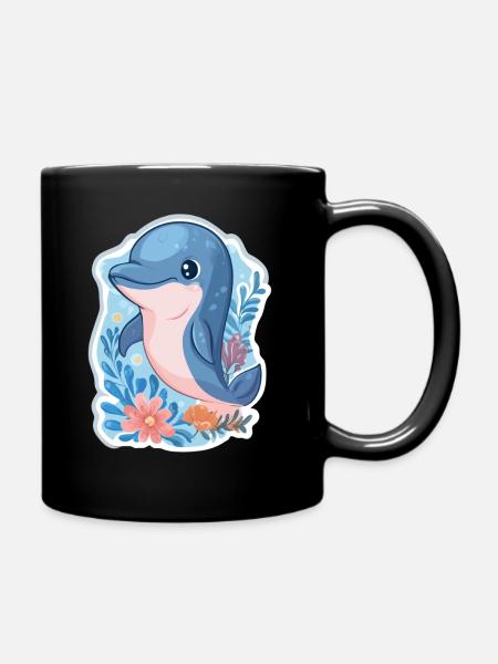 Delfin - Tasse einfarbig - Schwarz