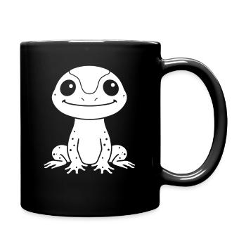 Niedlicher Gecko in minimalistischer Illustration Salamandr - Tasse einfarbig - Schwarz - Rechts