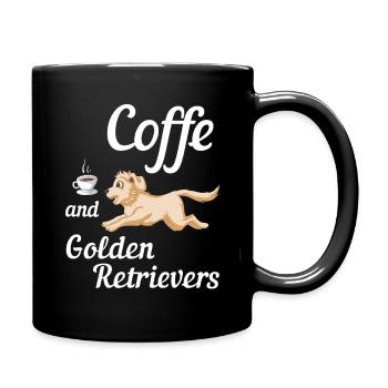 Golden Retriever Coffee Lover Design - Mug uni - noir - Droite