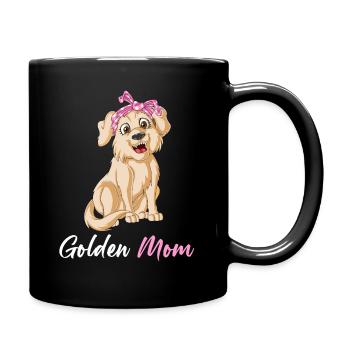 Playful Golden Retriever Mom Graphic Design - Full Colour Mug - black - Right