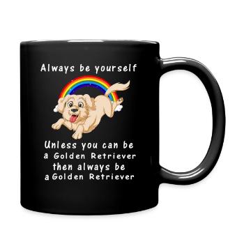 Golden Retriever Inspirational Graphic - Full Colour Mug - black - Right
