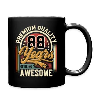 88. Geburtstag Vintage - Tasse einfarbig - Schwarz - Rechts