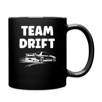 Einfarbiges Drift-Car-Design - Tasse einfarbig - Schwarz - Rechts