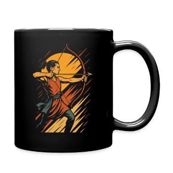 Archery Bow Target Archer Warrior - Full Colour Mug - black - Right