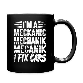Je répare les voitures Mécanicien Faute d’orthographe Humour Vie de garage - Mug uni - noir - Droite