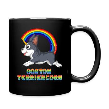 Conception ludique de licorne Boston Terrier - Mug uni - noir - Droite
