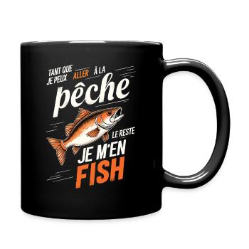 Humorvolle Angelzeichnung - Tasse einfarbig - Schwarz - Rechts