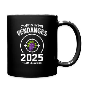 Ernte 2025 Reben und Ziel - Tasse einfarbig - Schwarz - Rechts