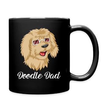 Doodle Papa mit Sonnenbrille - Tasse einfarbig - Schwarz - Rechts
