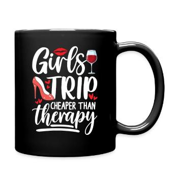 Voyage entre filles avec un motif de vin - Mug uni - noir - Droite