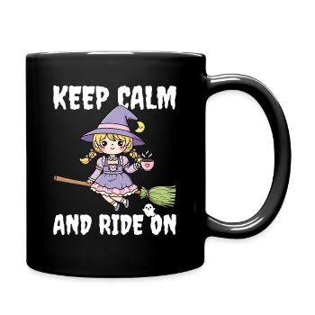 KEEP CALM AND RIDE ON - WITCH HALLOWEEN - Full Colour Mug - black - Right
