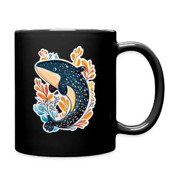 baleine - Mug uni - noir - Droite